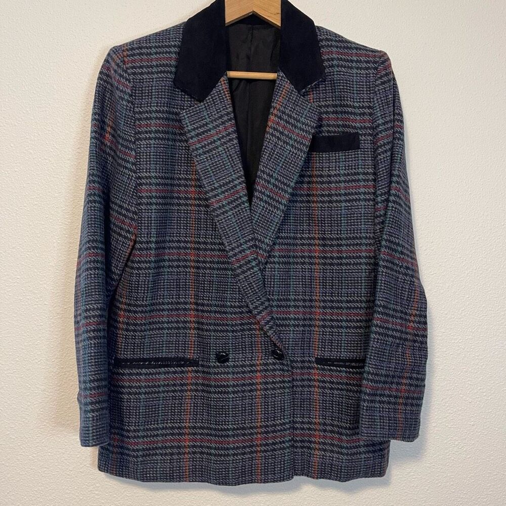 Vintage Beechers Brook Long Plaid‎ Blazer Size 5/6
